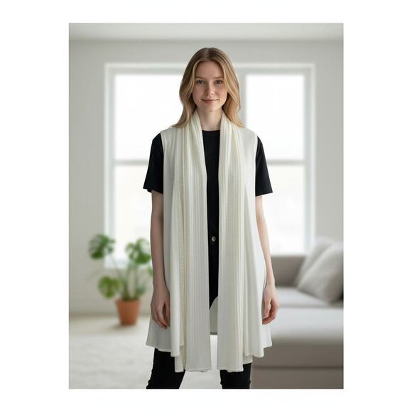Alice + Olivia Sweaters - Alice + Olivia Women's Soft White Drape Front Long Cardigan XS NWT $297